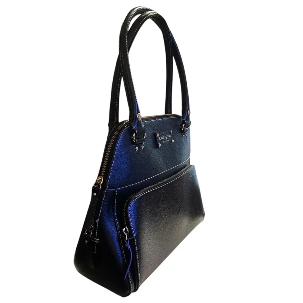 Kate Spade New York Wellesley Maeda Black Pebbled Leather Satchel NWOT